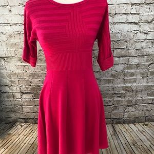 ELIZA J Pink Exposed Back Zipper Sweater Dress